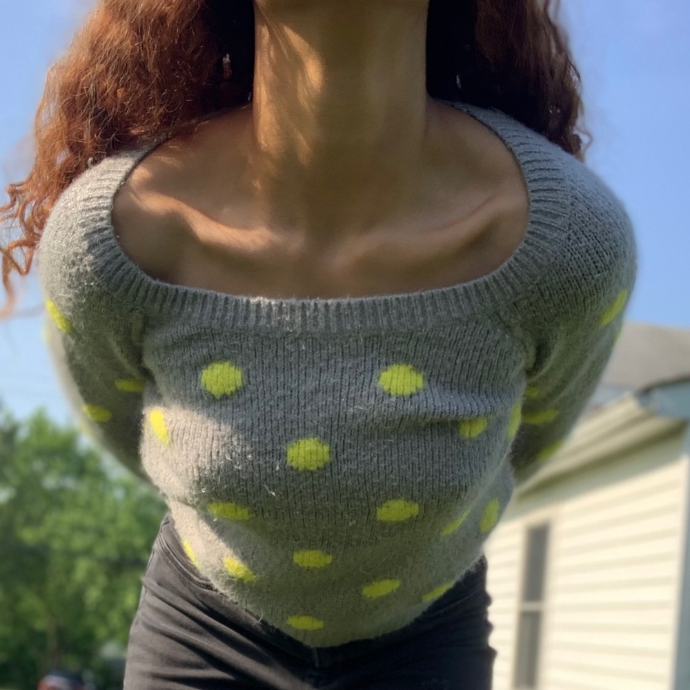 Grey polkadot sweater
